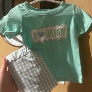 I Love Daddy Mint Green Baby Outfit